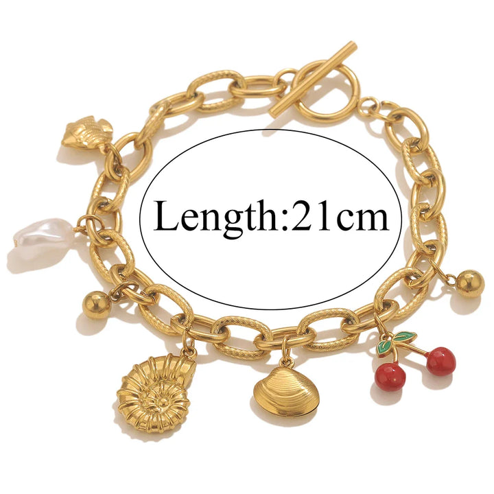 Gold-Plated Starfish Shell Bracelet