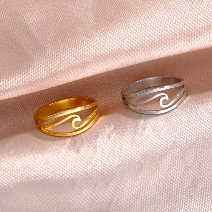 Gold Plated Ocean Wave Ring