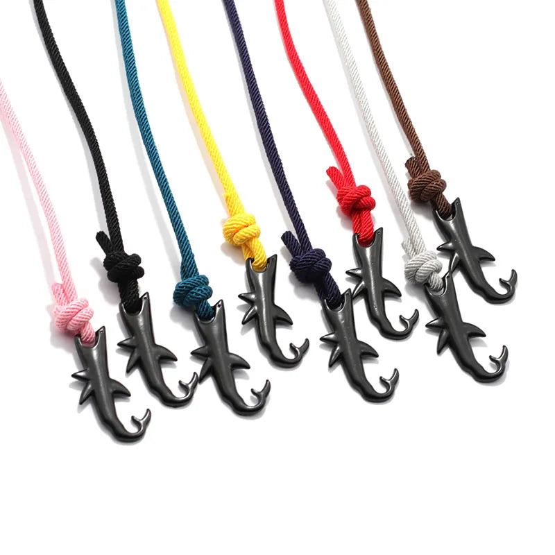 Men's Black Shark Cord Bracelet