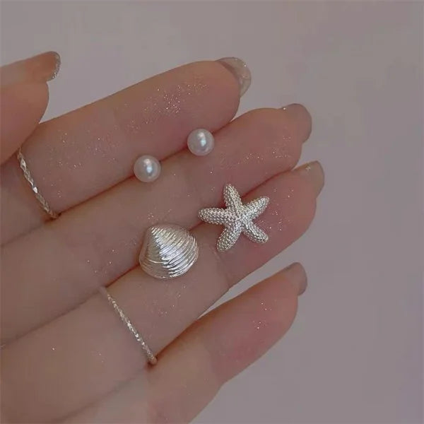 Ocean Asymmetric Starfish Shell Ring