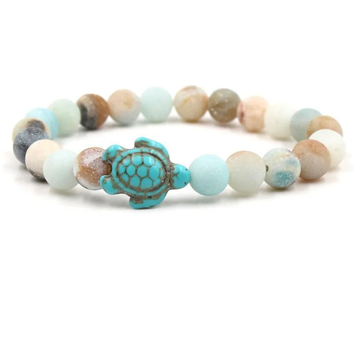 Turquoise Sea Turtle & Rose Quartz Bracelet