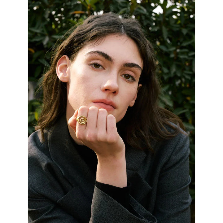 Gold PVD Conch Shell Ring