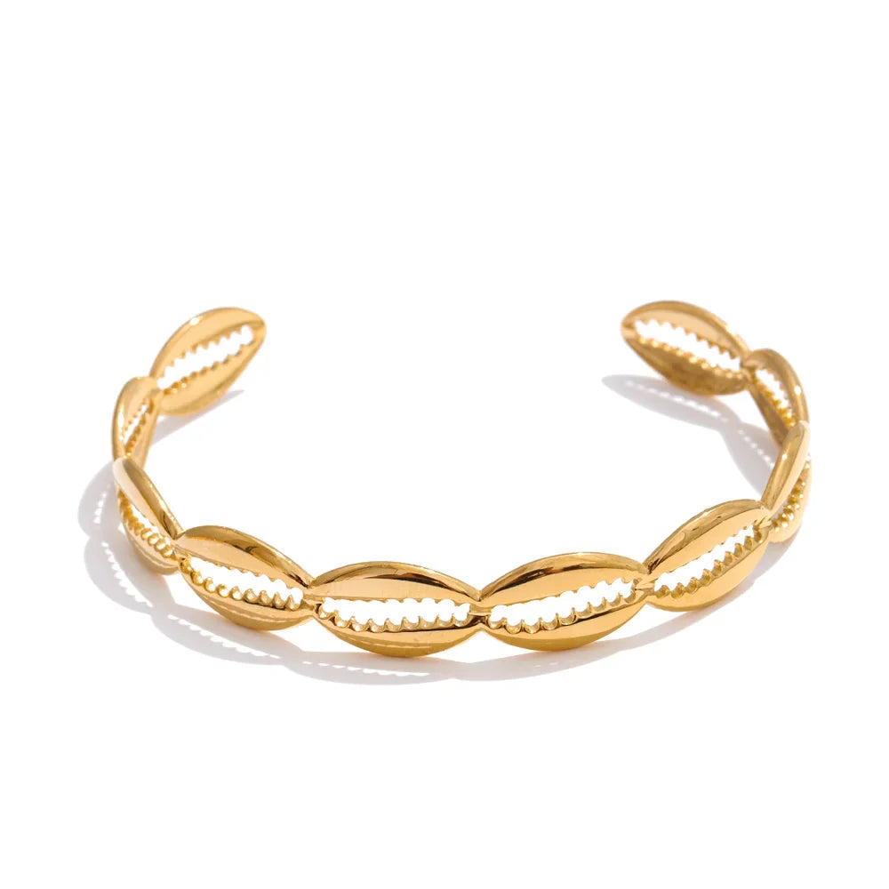 Gold Ocean Treasures Cuff Bangle