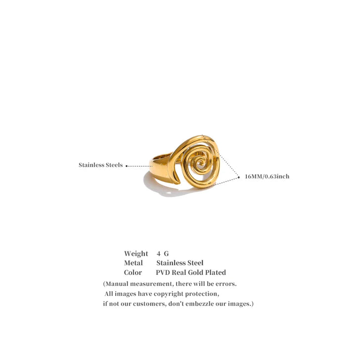 Gold PVD Conch Shell Ring
