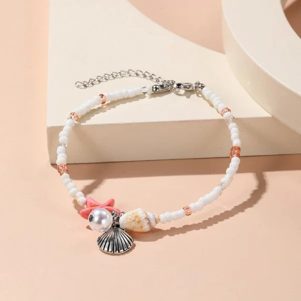Woven Shell, Star & Turtle Bracelet