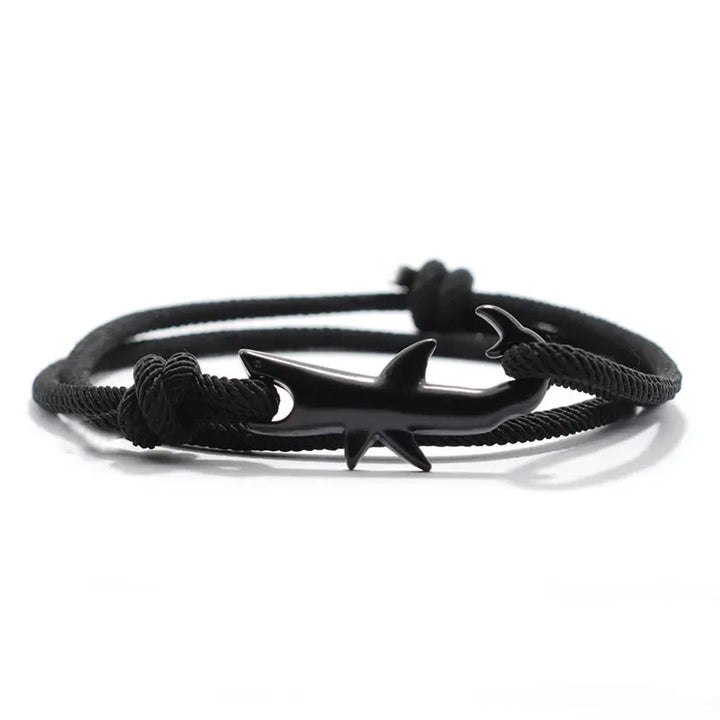 Men's Black Shark Cord Bracelet