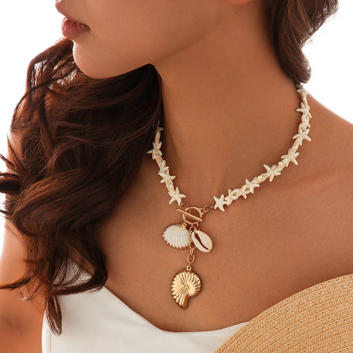 Woven Starfish Shell Necklace