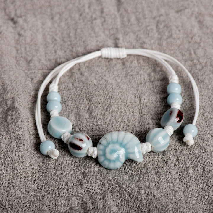 Vintage Ceramic Seashell Bracelet