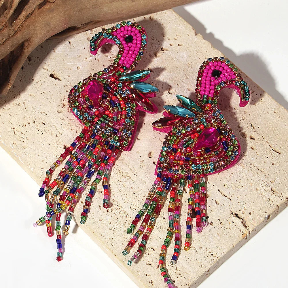 Starfish Conch Seed Bead Drop Earrings