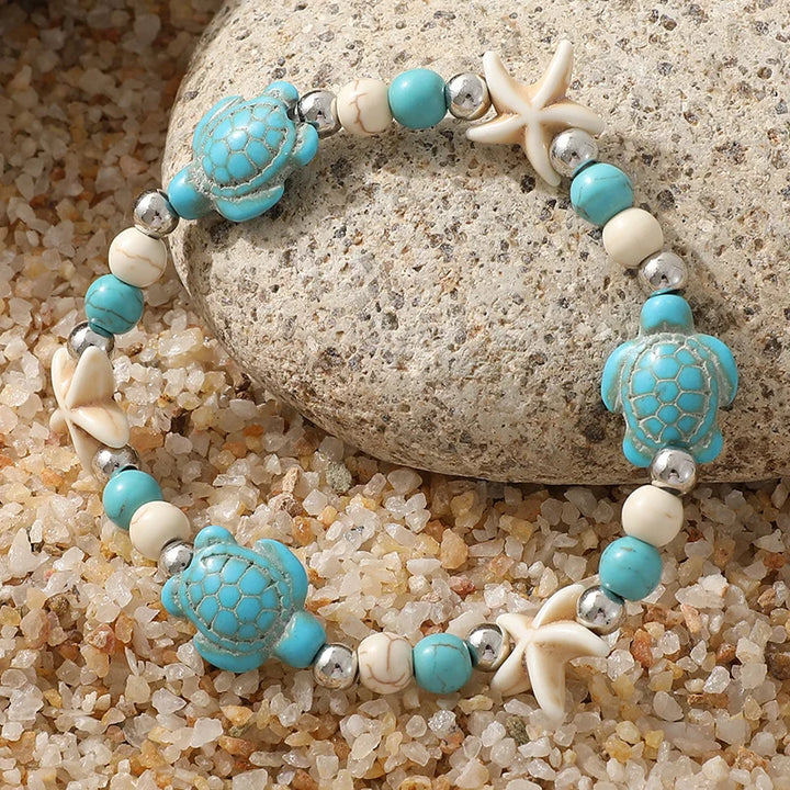 Woven Shell, Star & Turtle Bracelet