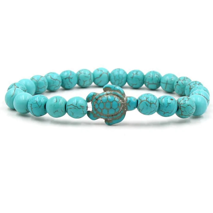 Turquoise Sea Turtle & Rose Quartz Bracelet