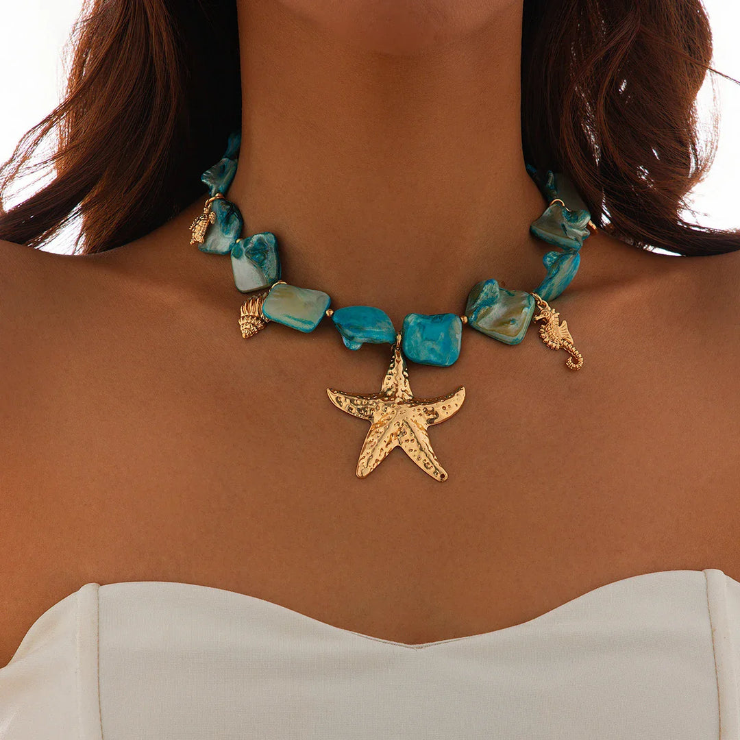 Coastal Starfish & Conch Necklace