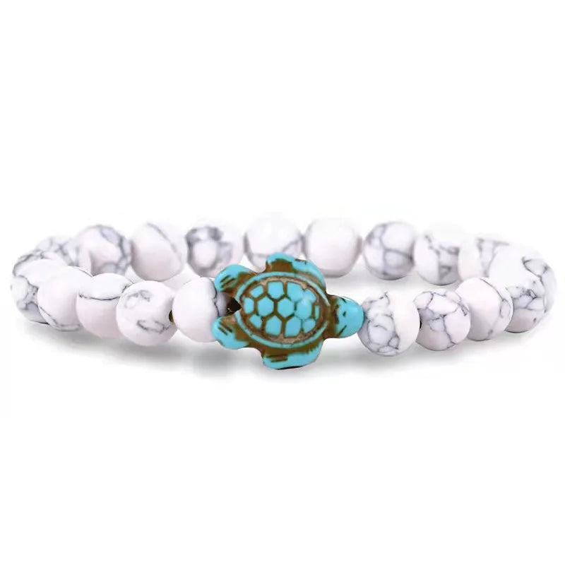 Turquoise Sea Turtle & Rose Quartz Bracelet