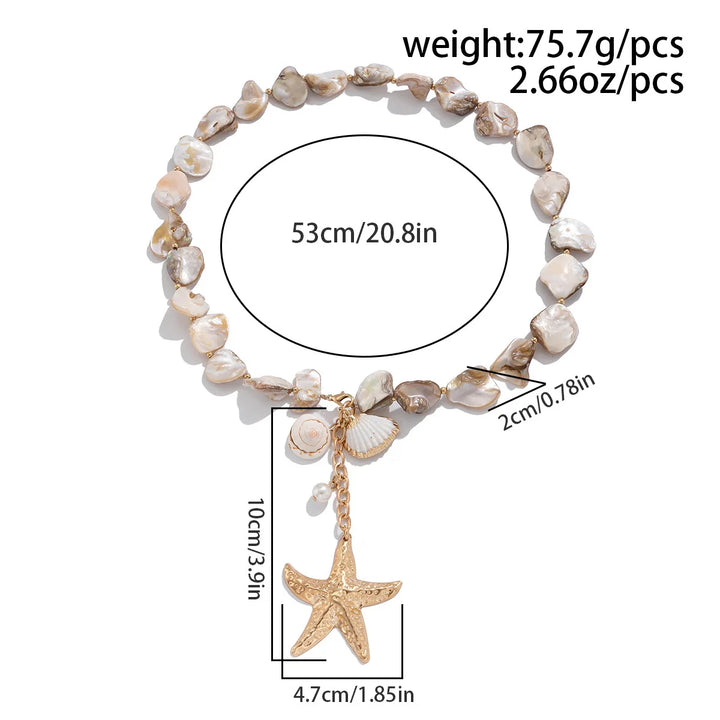 Woven Starfish Shell Necklace