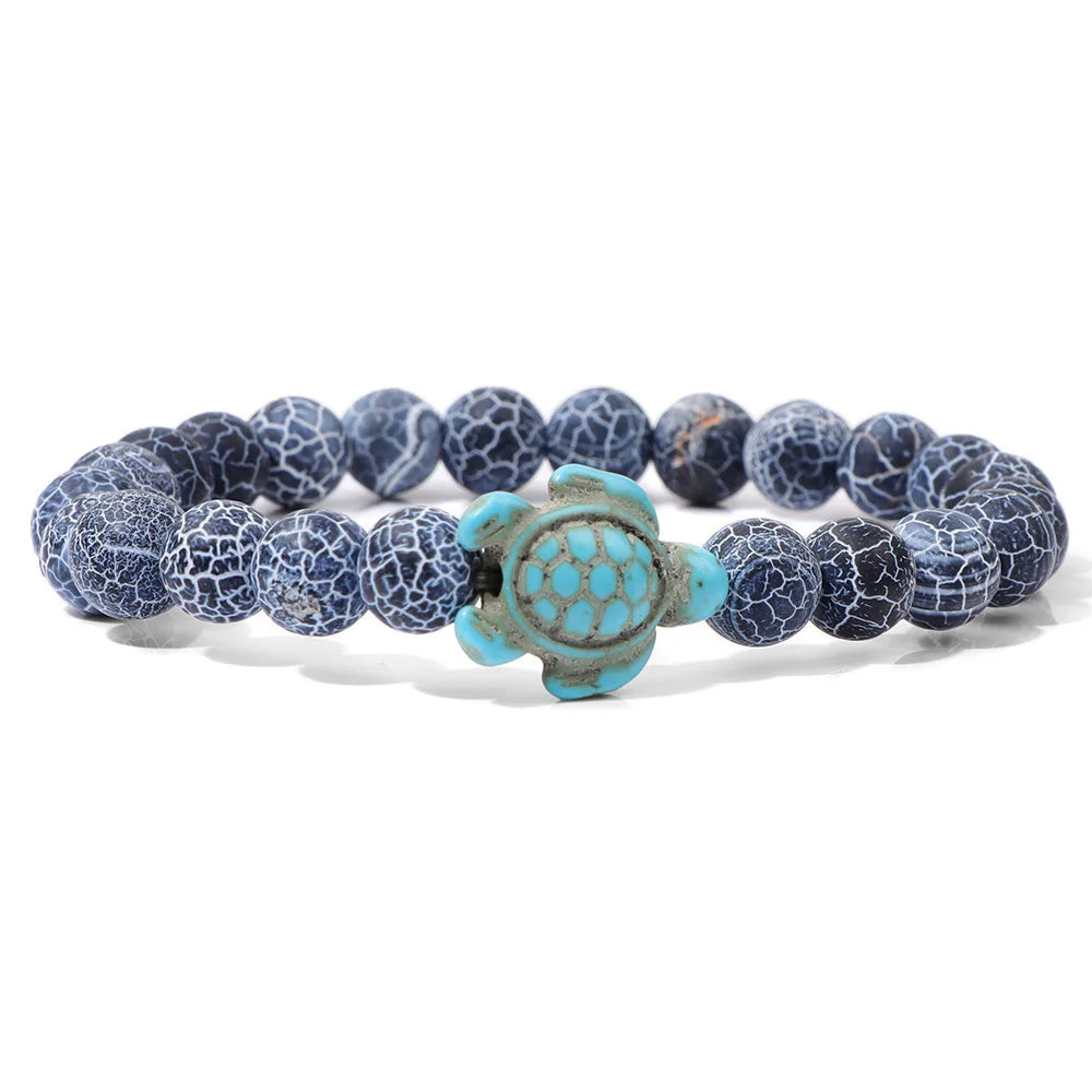 Turquoise Sea Turtle & Rose Quartz Bracelet