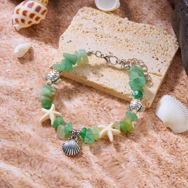 Woven Shell, Star & Turtle Bracelet