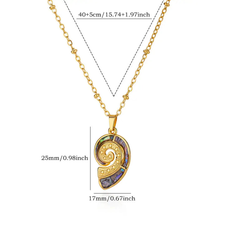 Gold Stainless Steel Starfish Sea Turtle Necklace