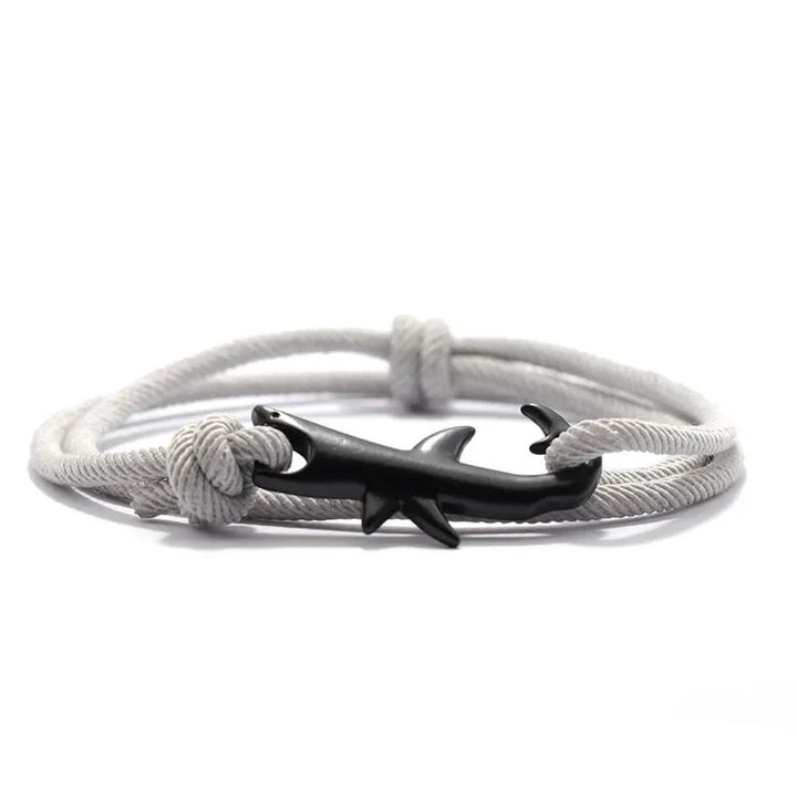 Men's Black Shark Cord Bracelet