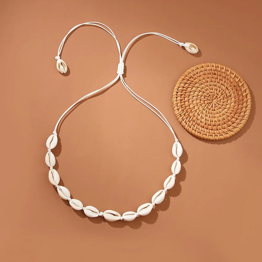 Sea Shell Rope Chain Necklace