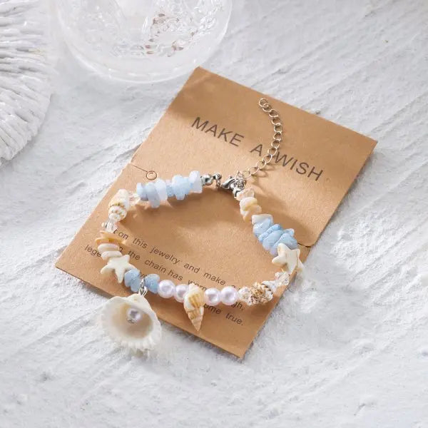 Braided Shell Starfish Bracelets