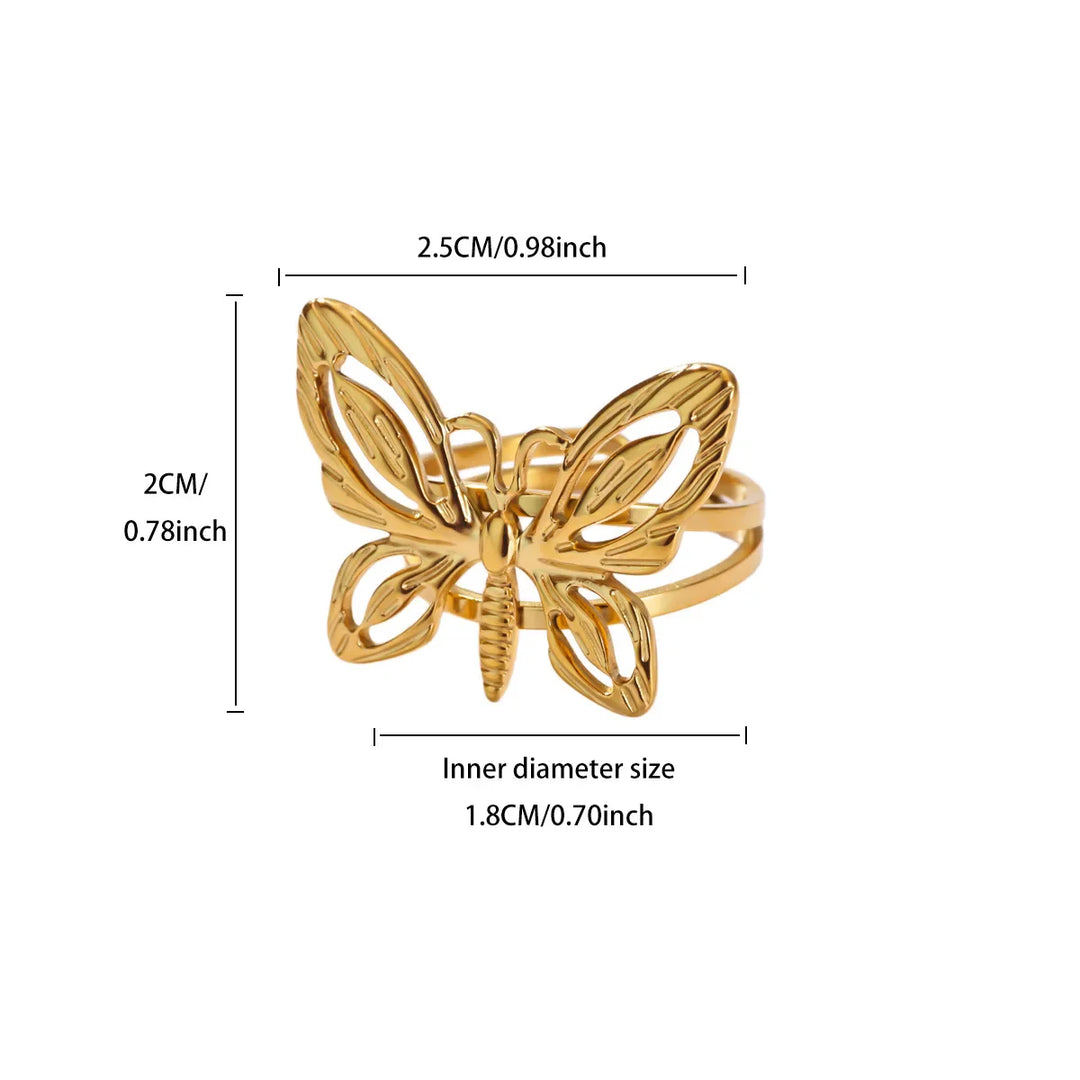 Gold Starfish & Shell Open Ring