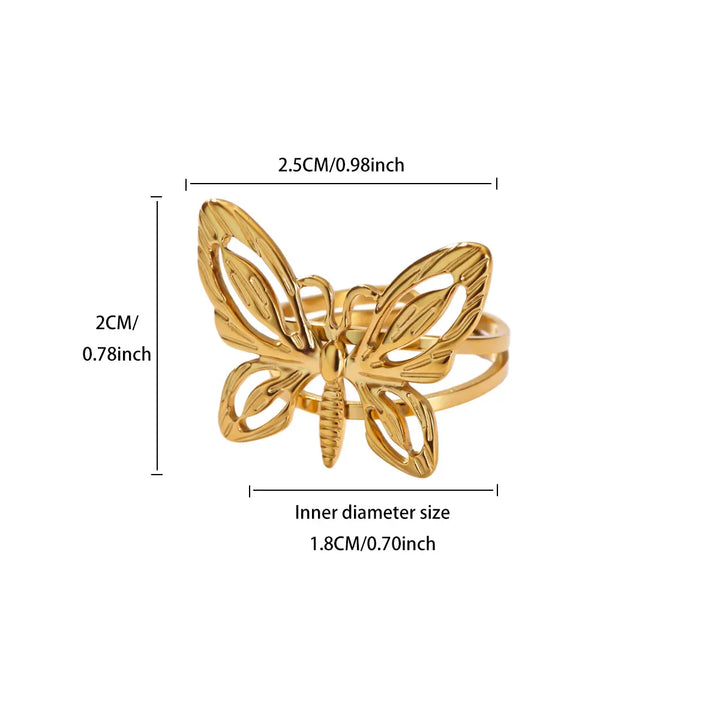 Gold Starfish & Shell Open Ring