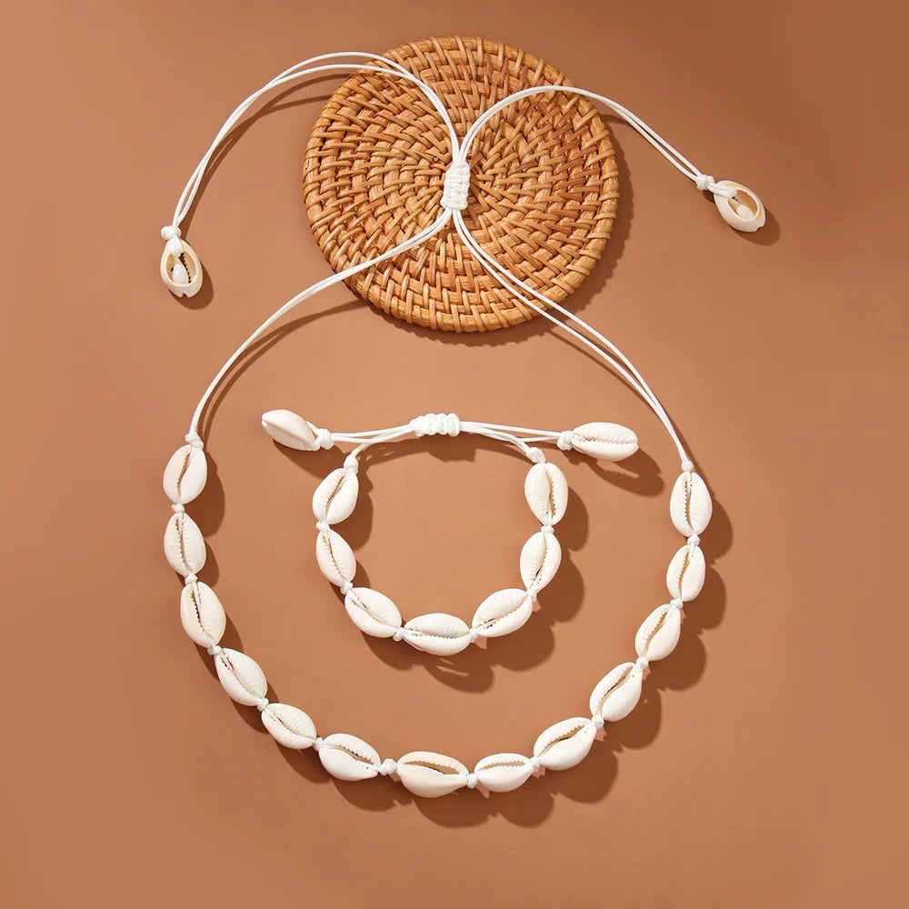 Sea Shell Rope Chain Necklace