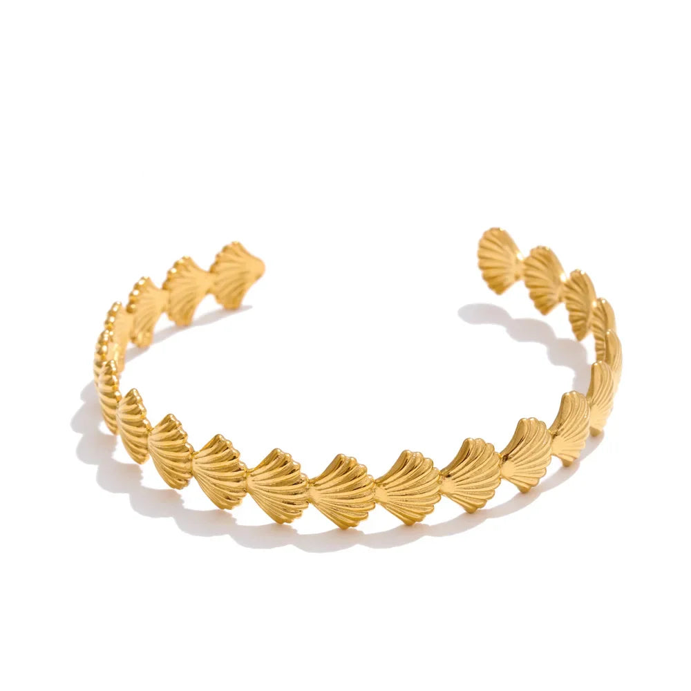 Gold Ocean Treasures Cuff Bangle