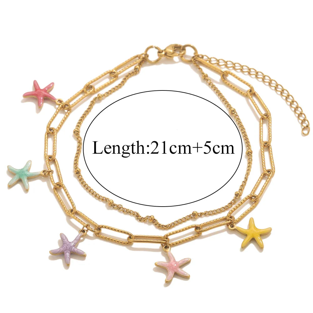 Gold-Plated Starfish Shell Bracelet