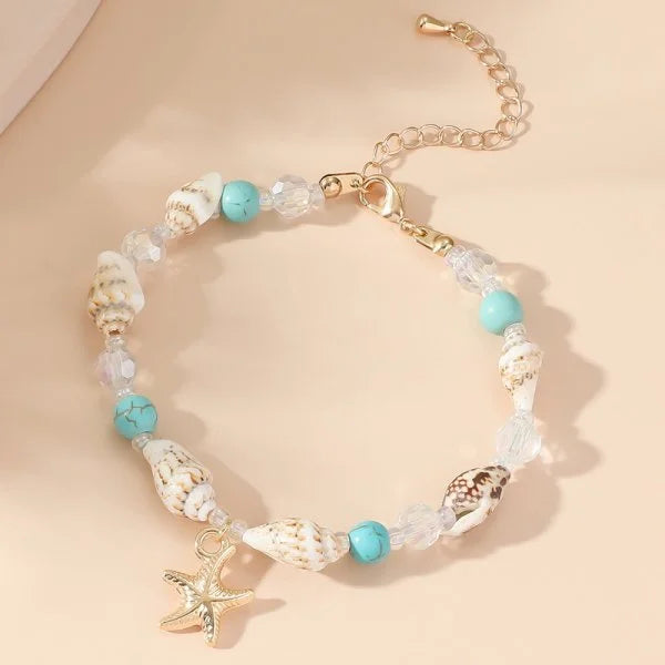 Woven Shell, Star & Turtle Bracelet