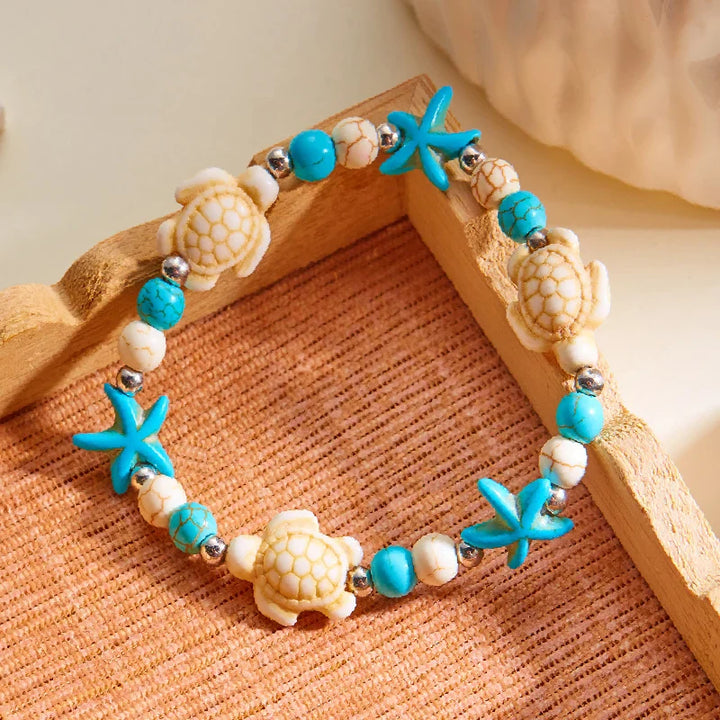 Woven Shell, Star & Turtle Bracelet