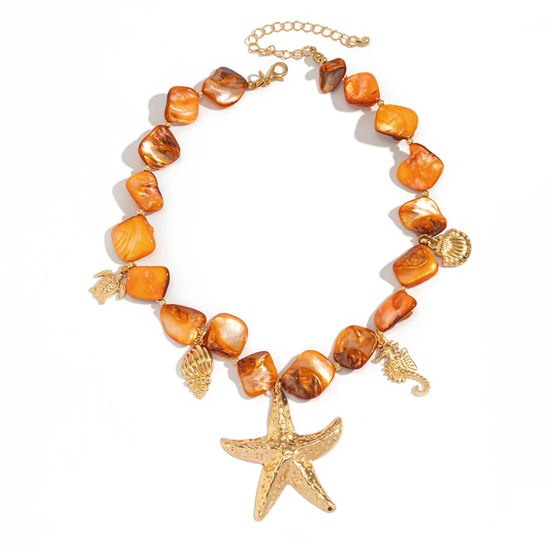 Coastal Starfish & Conch Necklace