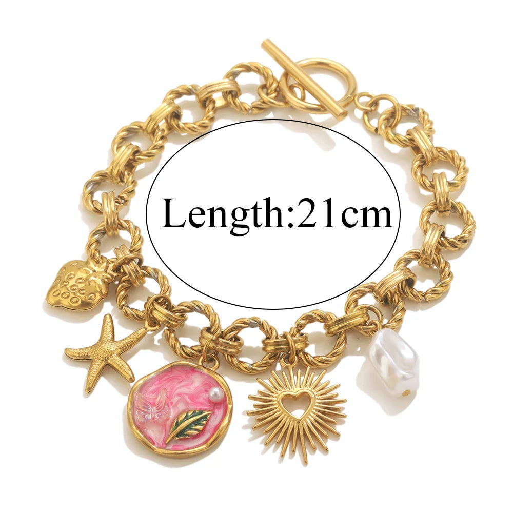 Gold-Plated Starfish Shell Bracelet