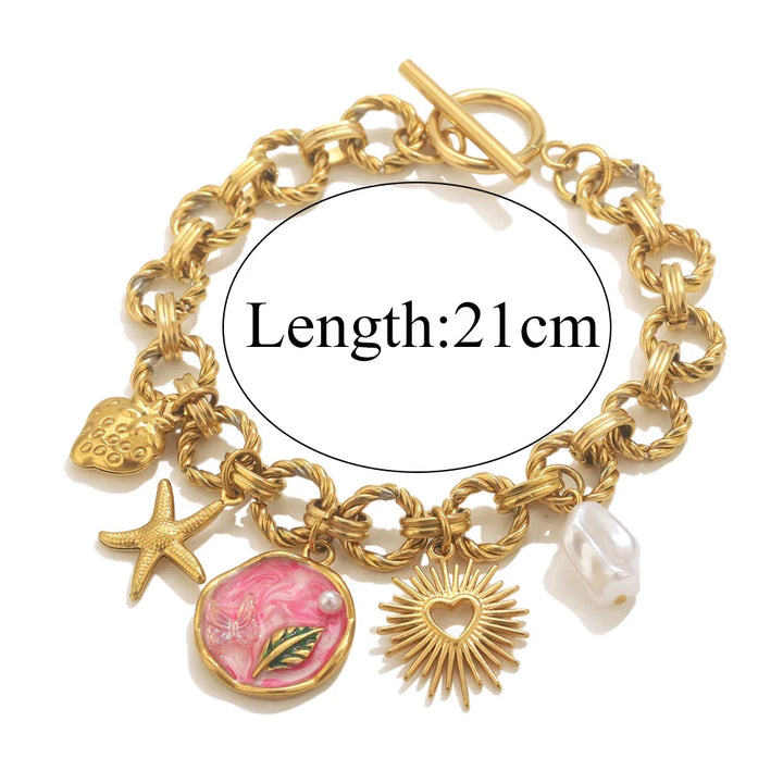 Gold-Plated Starfish Shell Bracelet