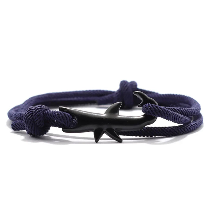 Men's Black Shark Cord Bracelet