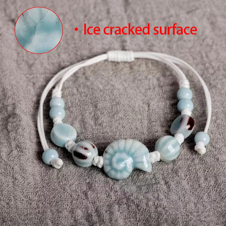 Vintage Ceramic Seashell Bracelet