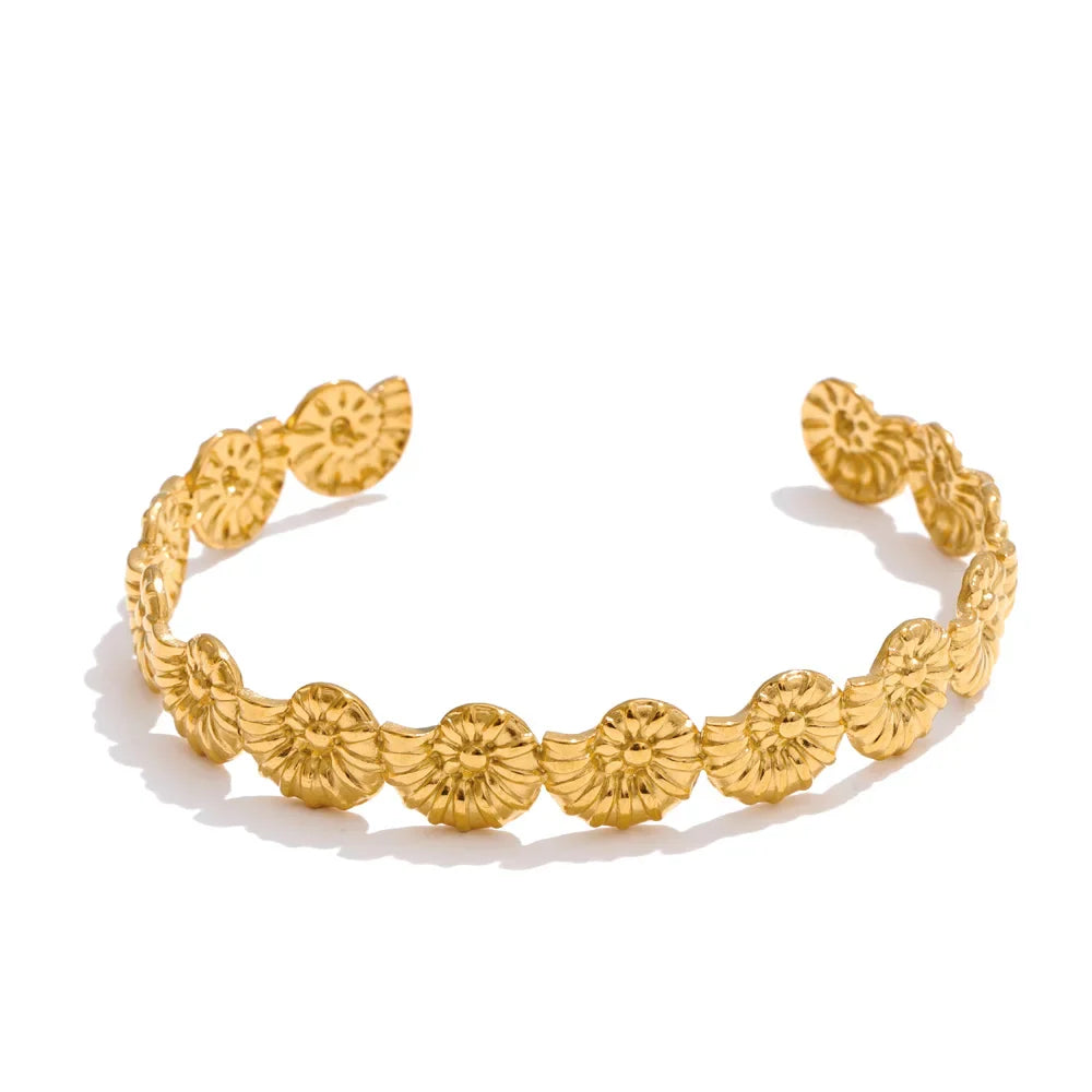 Gold Ocean Treasures Cuff Bangle