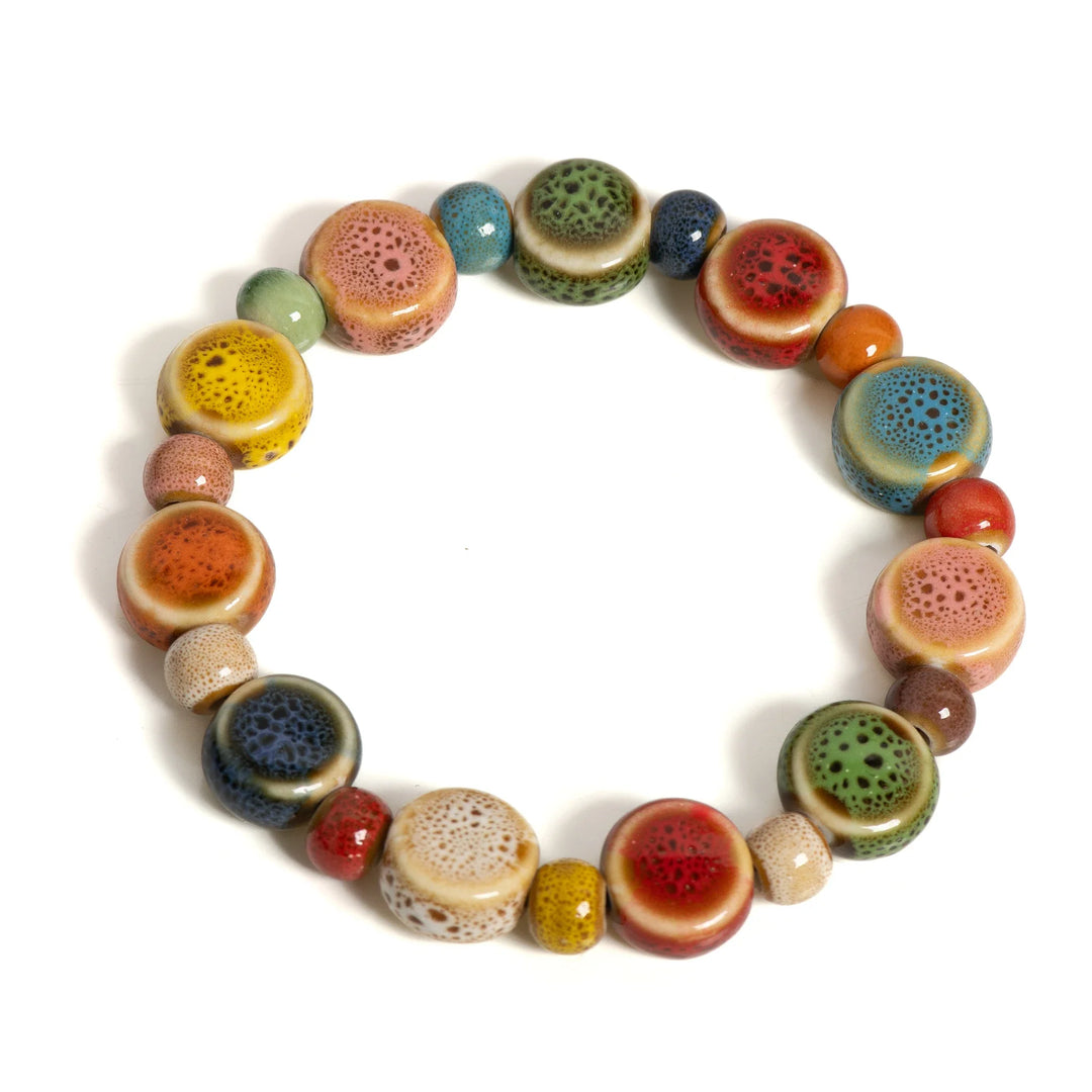 Vibrant Ceramic Starfish Seashell Bracelet