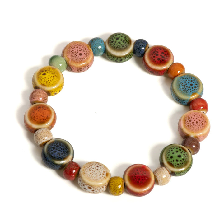 Vibrant Ceramic Starfish Seashell Bracelet
