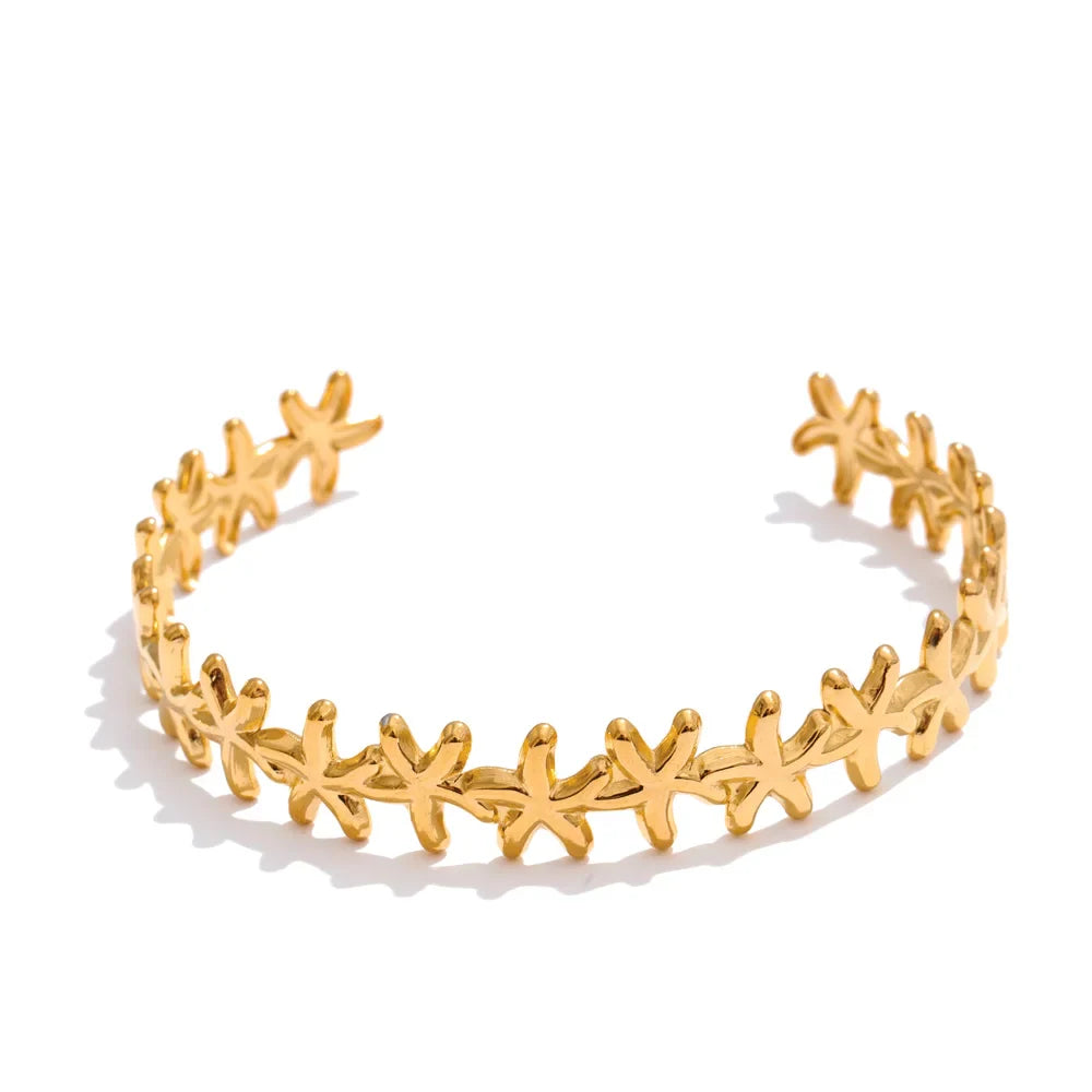 Gold Ocean Treasures Cuff Bangle