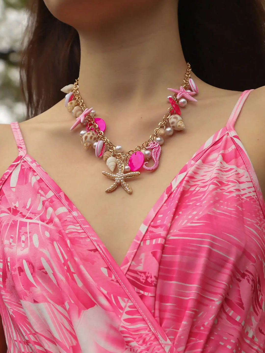 Shell & Starfish Pearl Necklace