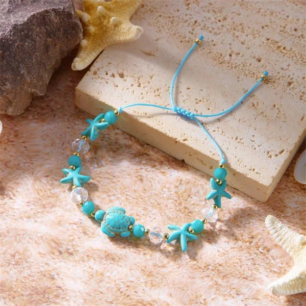 Woven Shell, Star & Turtle Bracelet