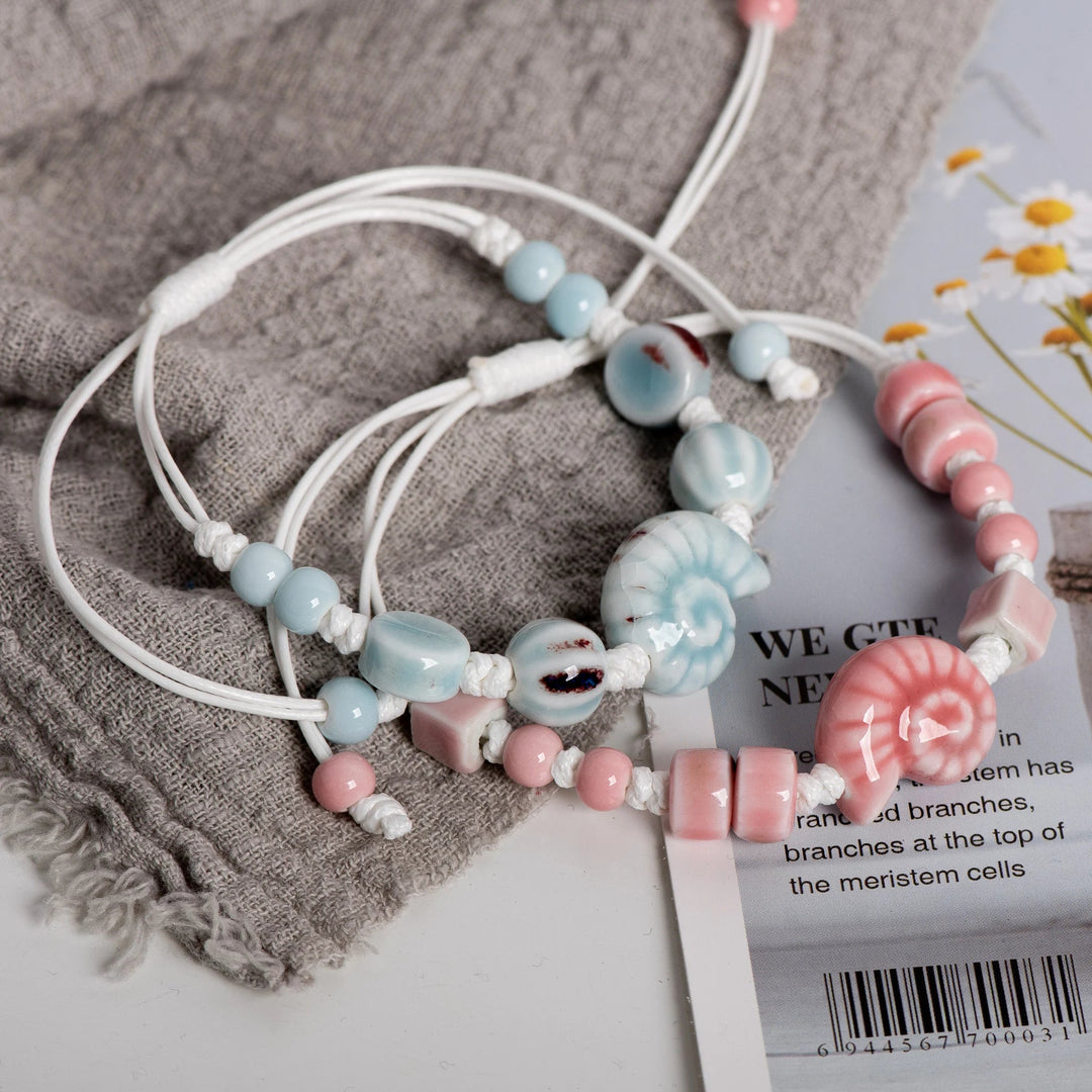 Vintage Ceramic Seashell Bracelet