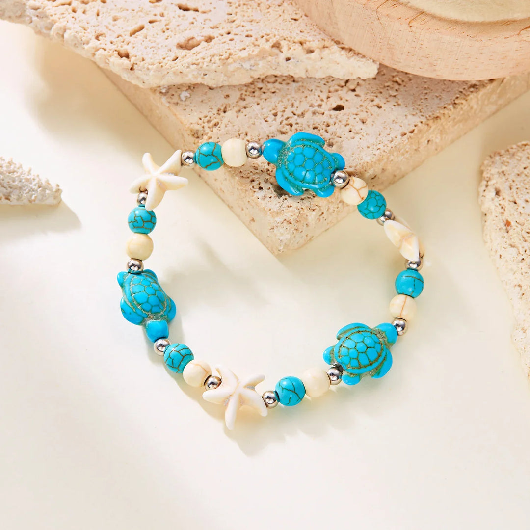 Woven Shell, Star & Turtle Bracelet