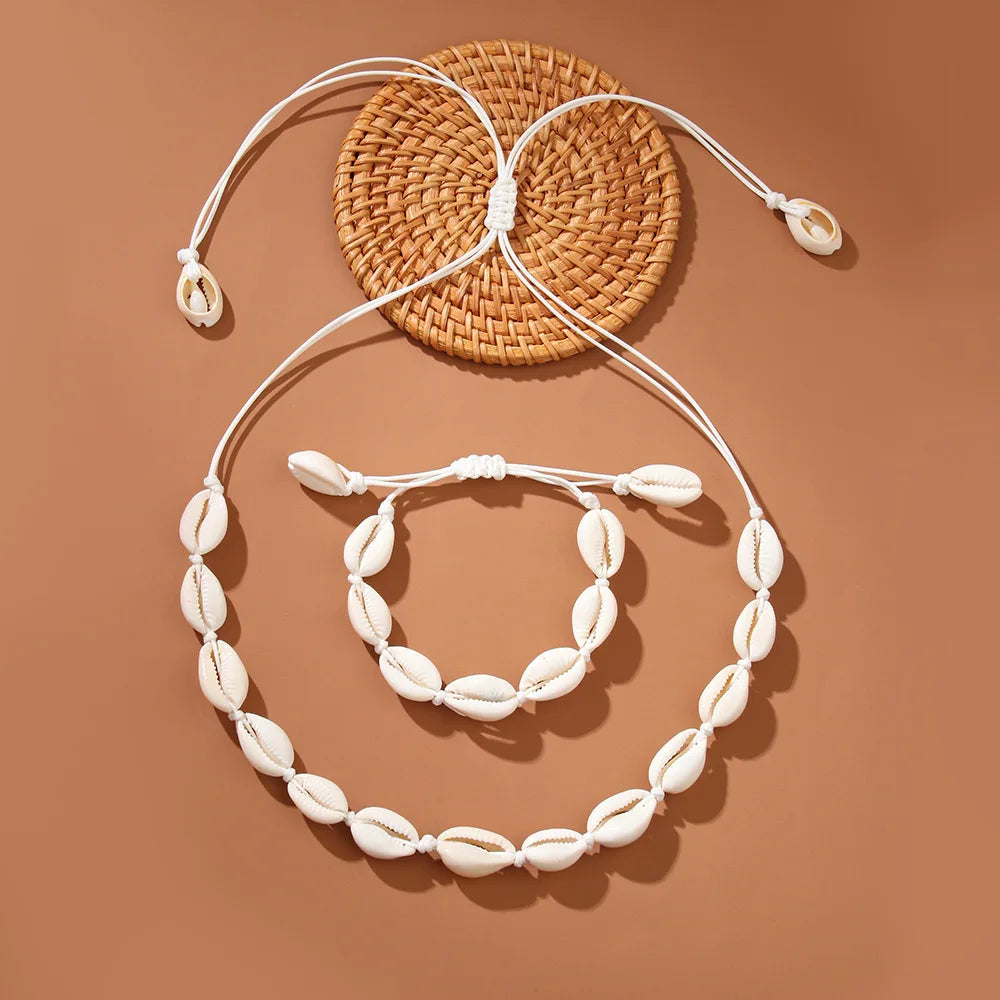 Sea Shell Rope Chain Necklace