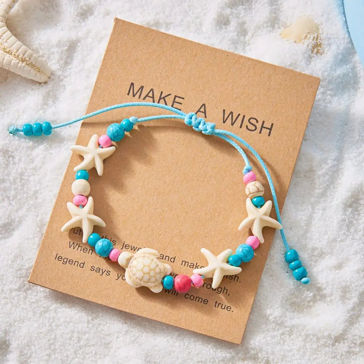 Braided Shell Starfish Bracelets