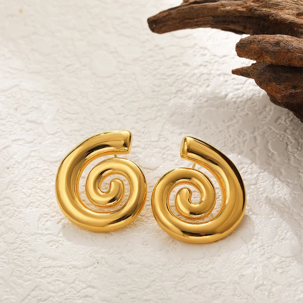 Gold Plated Textured Shell Starfish Earrings