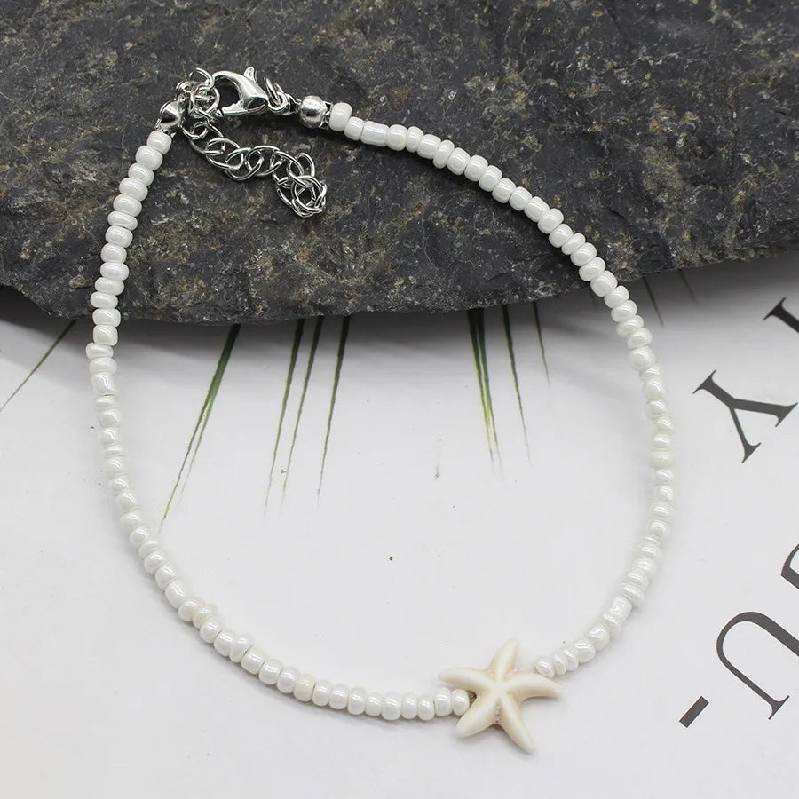 Beaded Seashell Starfish Choker Necklace