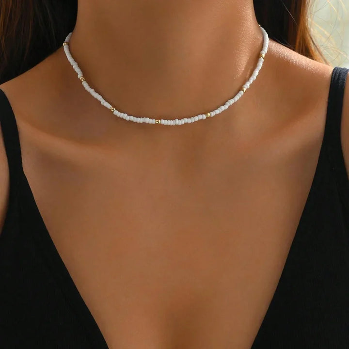 Natural Seashell Bead & Pendant Necklace