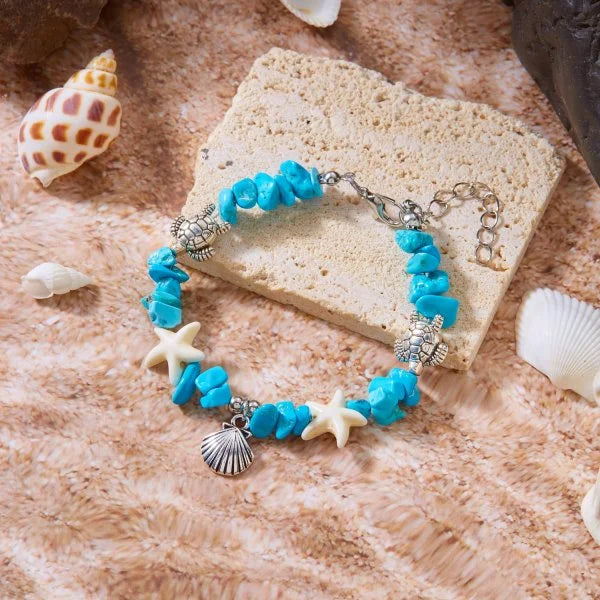 Woven Shell, Star & Turtle Bracelet